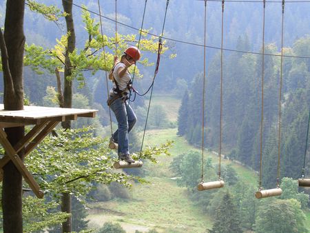 Hochseilgarten an der Mühlenkopfschanze in Willingen mit spektakulärer Aussicht