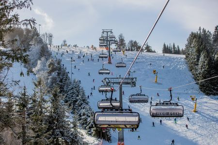 Skipiste der K1-Sesselbahn in Richtung Hang